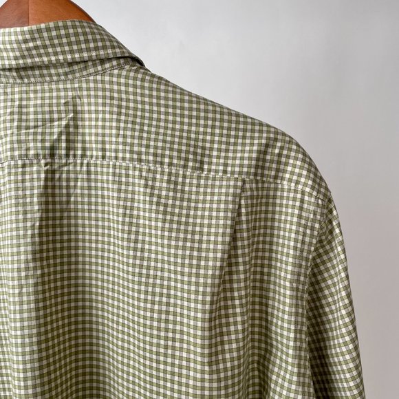 Lacoste Gingham Check Long Sleeve Button Down Shirt, Green/Cream, Size L/XL - Picture 6 of 9